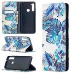 For Xiaomi Redmi Note 8T Colored Drawing Pattern Invisible Magnetic Horizontal Flip PU Leather Case with Holder & Card Slots & Wallet(Blue Leaves)