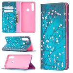 For Xiaomi Redmi Note 8 Colored Drawing Pattern Invisible Magnetic Horizontal Flip PU Leather Case with Holder & Card Slots & Wallet(Plum Blossom)