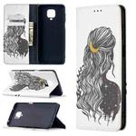 For Xiaomi Redmi Note 9 Pro Colored Drawing Pattern Invisible Magnetic Horizontal Flip PU Leather Case with Holder & Card Slots & Wallet(Girl)