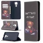 For Xiaomi Redmi Note 9 Colored Drawing Pattern Invisible Magnetic Horizontal Flip PU Leather Case with Holder & Card Slots & Wallet(Bear)