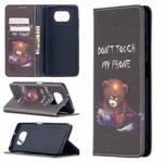 For Xiaomi Poco X3 Colored Drawing Pattern Invisible Magnetic Horizontal Flip PU Leather Case with Holder & Card Slots & Wallet(Bear)