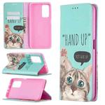 For Xiaomi Mi 10T / 10 Pro Colored Drawing Pattern Invisible Magnetic Horizontal Flip PU Leather Case with Holder & Card Slots & Wallet(Cat)