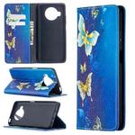 For Xiaomi Mi 10T Lite Colored Drawing Pattern Invisible Magnetic Horizontal Flip PU Leather Case with Holder & Card Slots & Wallet(Gold Butterflies)