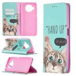 For Xiaomi Mi 10T Lite Colored Drawing Pattern Invisible Magnetic Horizontal Flip PU Leather Case with Holder & Card Slots & Wallet(Cat)