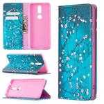 For Nokia 2.4 Colored Drawing Pattern Invisible Magnetic Horizontal Flip PU Leather Case with Holder & Card Slots & Wallet(Plum Blossom)