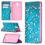 For Nokia 2.3 Colored Drawing Pattern Invisible Magnetic Horizontal Flip PU Leather Case with Holder & Card Slots & Wallet(Plum Blossom)