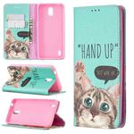 For Nokia 1.3 Colored Drawing Pattern Invisible Magnetic Horizontal Flip PU Leather Case with Holder & Card Slots & Wallet(Cat)