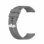 For TicWatch Pro 3 Silicone Watch Band with Silver Steel Buckle(Grey)