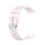 For TicWatch Pro 3 Silicone Watch Band with Silver Steel Buckle(Quicksand Pink)
