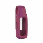 For Fitbit Inspire 2 Steel Sheet Silicone Protective Clip Case Cover(Wine Red)