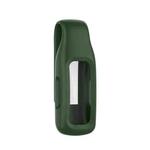 For Fitbit Inspire 2 Steel Sheet Silicone Protective Clip Case Cover(Army Green)