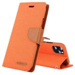 For iPhone 11 Pro Max MERCURY GOOSPERY CANVAS DIARY Canvas Texture Horizontal Flip Leather Case with Card Slots & Wallet & Holder(Orange)