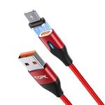 TOPK AM63 1m USB to 8 Pin Flat Magnetic Metal Connector Nylon Braided Magnetic Fast Charging Data Cable(Red)