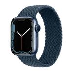 Nylon Single-turn Braided Watch Band For Apple Watch Ultra 49mm&Watch Ultra 2 49mm / Series 9&8&7 45mm / SE 3&SE 2&6&SE&5&4 44mm / 3&2&1 42mm, Length:S 138mm (Starlight Blue)