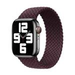 Nylon Single-turn Braided Watch Band For Apple Watch Ultra 49mm&Watch Ultra 2 49mm / Series 9&8&7 45mm / SE 3&SE 2&6&SE&5&4 44mm / 3&2&1 42mm, Length:M 155mm(Crimson Cherry)