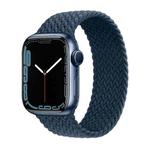 Nylon Single-turn Braided Watch Band For Apple Watch Ultra 49mm / Series 8&7 45mm / SE 2&6&SE&5&4 44mm / 3&2&1 42mm, Length:M 155mm (Starlight Blue)