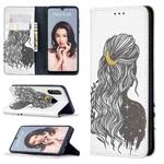 For Huawei P30 Lite Colored Drawing Pattern Invisible Magnetic Horizontal Flip PU Leather Case with Holder & Card Slots & Wallet(Girl)