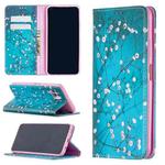For Huawei P40 Lite Colored Drawing Pattern Invisible Magnetic Horizontal Flip PU Leather Case with Holder & Card Slots & Wallet(Plum Blossom)