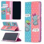 For Huawei P40 Lite Colored Drawing Pattern Invisible Magnetic Horizontal Flip PU Leather Case with Holder & Card Slots & Wallet(Elephant)