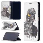 For Huawei P40 Lite Colored Drawing Pattern Invisible Magnetic Horizontal Flip PU Leather Case with Holder & Card Slots & Wallet(Girl)