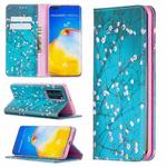 For Huawei P40 Pro Colored Drawing Pattern Invisible Magnetic Horizontal Flip PU Leather Case with Holder & Card Slots & Wallet(Plum Blossom)