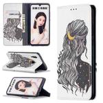 For Huawei P smart 2019 Colored Drawing Pattern Invisible Magnetic Horizontal Flip PU Leather Case with Holder & Card Slots & Wallet(Girl)