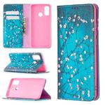 For Huawei P smart 2020 Colored Drawing Pattern Invisible Magnetic Horizontal Flip PU Leather Case with Holder & Card Slots & Wallet(Plum Blossom)