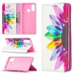 For Huawei P smart 2020 Colored Drawing Pattern Invisible Magnetic Horizontal Flip PU Leather Case with Holder & Card Slots & Wallet(Sun Flower)