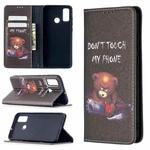 For Huawei P smart 2020 Colored Drawing Pattern Invisible Magnetic Horizontal Flip PU Leather Case with Holder & Card Slots & Wallet(Bear)