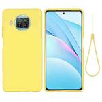 For Xiaomi Mi 10T Lite 5G Pure Color Liquid Silicone Shockproof Full Coverage Case(Yellow)