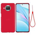 For Xiaomi Mi 10T Lite 5G Pure Color Liquid Silicone Shockproof Full Coverage Case(Red)