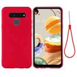 For LG K61 Pure Color Liquid Silicone Shockproof Full Coverage Case(Red)
