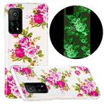 For Xiaomi Mi 10T 5G & 10T Pro 5G Luminous TPU Mobile Phone Protective Case(Rose Flower)