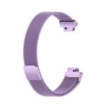For Fitbit Inspire 2 Milanese  Watch Band, Size:S(Light Purple)