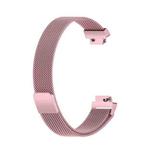 For Fitbit Inspire 2 Milanese  Watch Band, Size:L(Rose Pink)