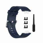 For Huawei Watch Fit Silicone  Watch Band with Stainless Steel Buckle(Midnight Blue)