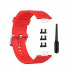 For Huawei Watch Fit Silicone  Watch Band with Stainless Steel Buckle(Red)