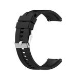 For Huawei Watch GT 2 42mm Silicone  Watch Band with Silver Buckle(Black)