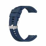 For Huawei Watch GT 2 42mm Silicone  Watch Band with Silver Buckle(Dark Blue)