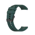For Huawei Watch GT 2 46mm Silicone  Watch Band with Black Buckle(Dark Green)