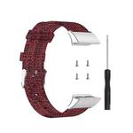 For Garmin Forerunner 35 / 30 Universal Nylon Canvas Watch Band(Wine Red)