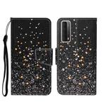 For Huawei P Smart 2021 / Y7a Colored Drawing Pattern Horizontal Flip Leather Case with Holder & Card Slots & Wallet(Black Five-pointed Star)