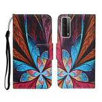 For Huawei P Smart 2021 / Y7a Colored Drawing Pattern Horizontal Flip Leather Case with Holder & Card Slots & Wallet(Colorful Flower)