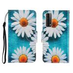 Colored Drawing Horizontal Flip Leather Case with Holder & Card Slot & Wallet For Huawei P Smart 2021 / Y7a(Chrysanthemum)