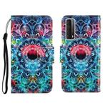 Colored Drawing Horizontal Flip Leather Case with Holder & Card Slot & Wallet For Huawei P Smart 2021 / Y7a(Mandala)