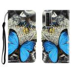 Colored Drawing Horizontal Flip Leather Case with Holder & Card Slot & Wallet For Huawei P Smart 2021 / Y7a(A Butterfly)