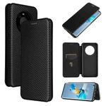 For Huawei Mate 40 Carbon Fiber Texture Horizontal Flip TPU + PC + PU Leather Case with Card Slot(Black)