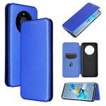 For Huawei Mate 40 Carbon Fiber Texture Horizontal Flip TPU + PC + PU Leather Case with Card Slot(Blue)