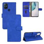 For OnePlus Nord N10 5G Solid Color Skin Feel Magnetic Buckle Horizontal Flip Calf Texture PU Leather Case with Holder & Card Slots & Wallet(Blue)