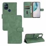For OnePlus Nord N10 5G Solid Color Skin Feel Magnetic Buckle Horizontal Flip Calf Texture PU Leather Case with Holder & Card Slots & Wallet(Green)